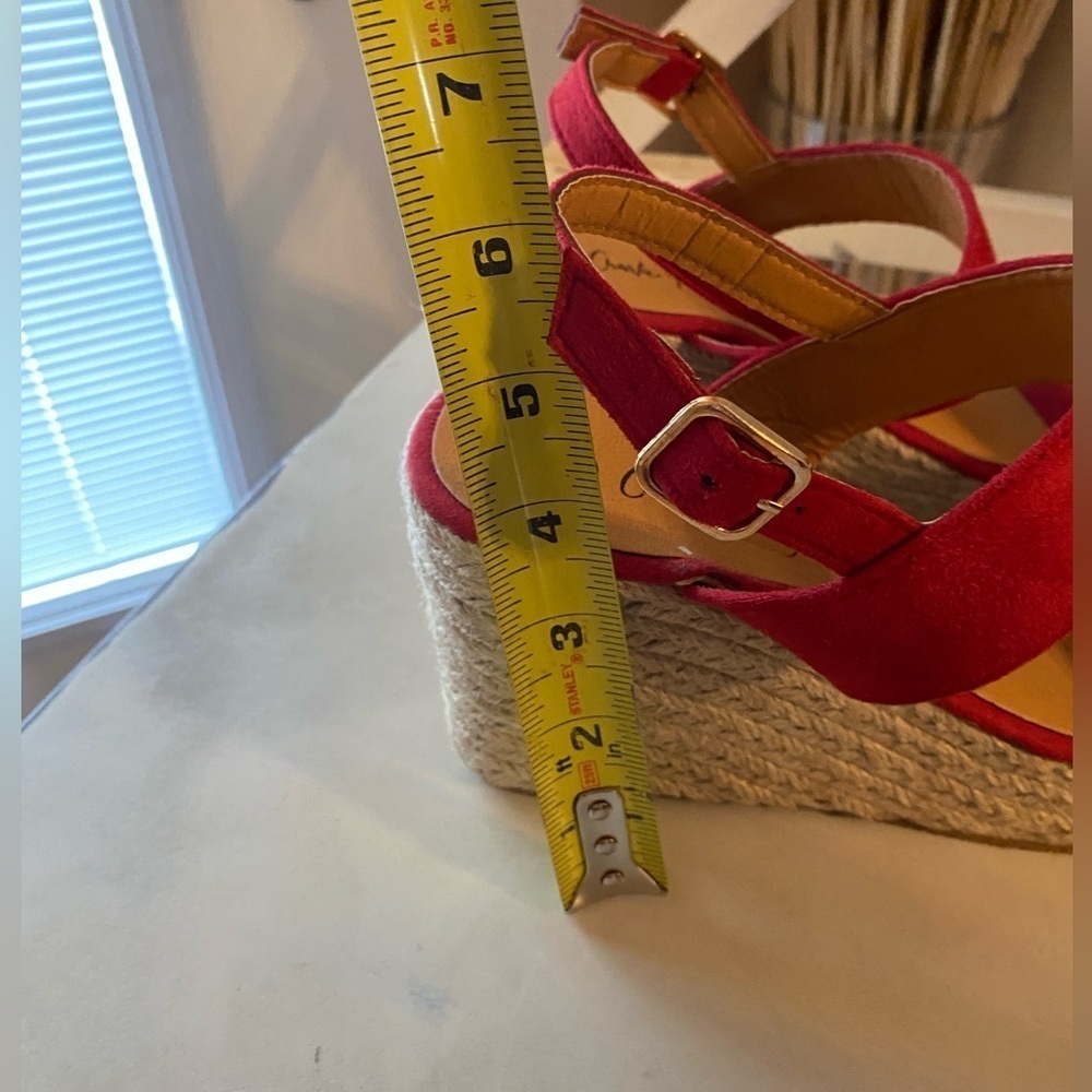 Charlie Paige Summer Strap Red Sandals Espadrilles size 8 - Picture 8 of 9